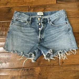 AGOLDE PARKER LONG DENIM SHORTS